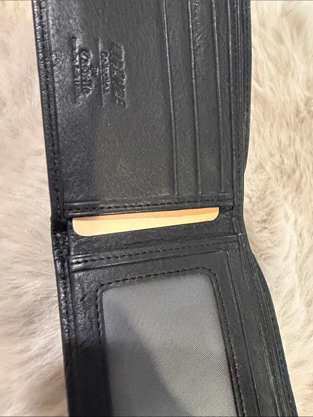 Black Leather Bi-Fold Wallet for Men